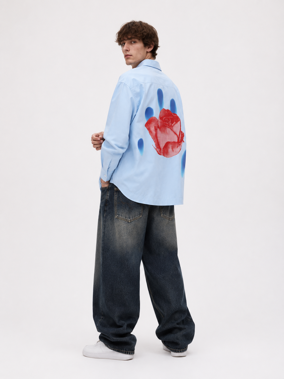 Blue Bloom Boxy Shirt