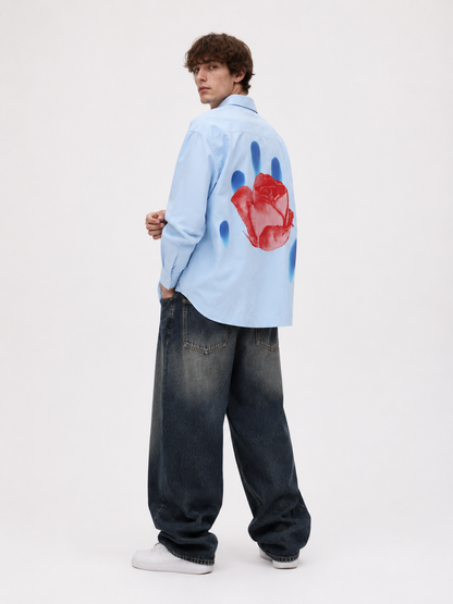 Blue Bloom Boxy Shirt