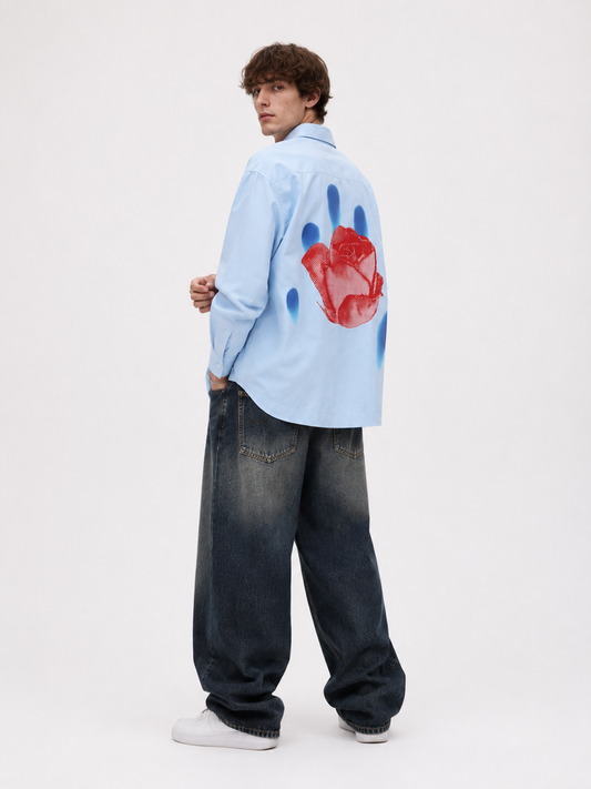 Blue Bloom Boxy Shirt
